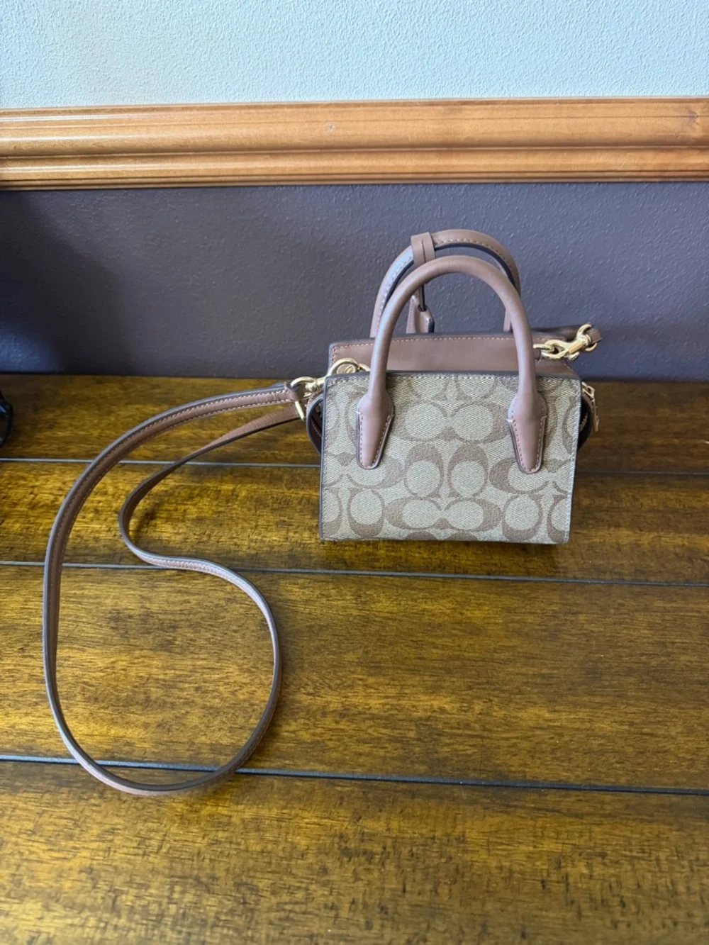 ✨NWOT Coach Andrea Mini Carryall – Signature Canvas Crossbody ✨ - Picture 7 of 11